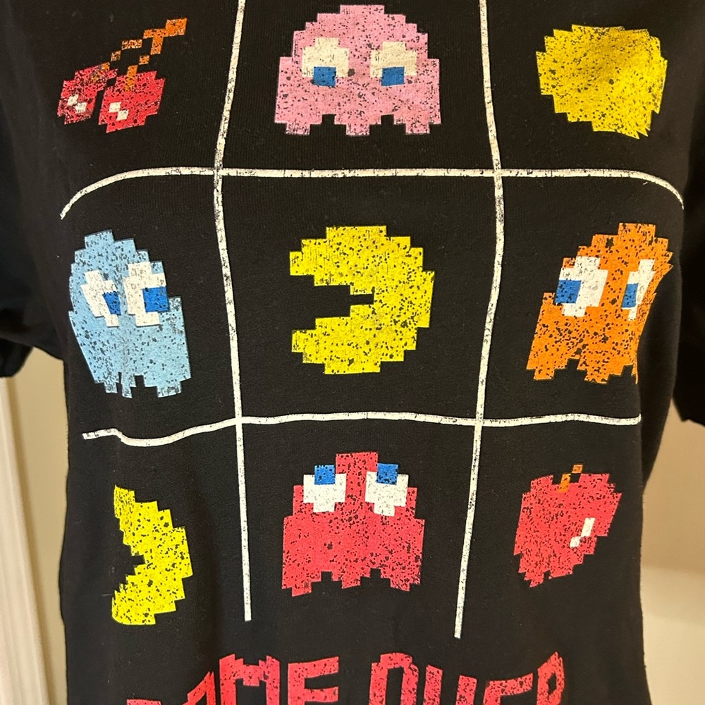 Black Graphic T-Shirt, Pac-Man - Picture 3 of 5